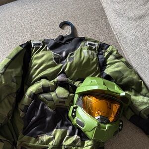 Green and Black Costume with Helmet
